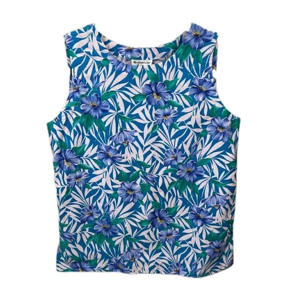 Vintage Weathervane Petites Tropical Sleeveless Blouse, size 4P-EUC - Picture 3 of 10